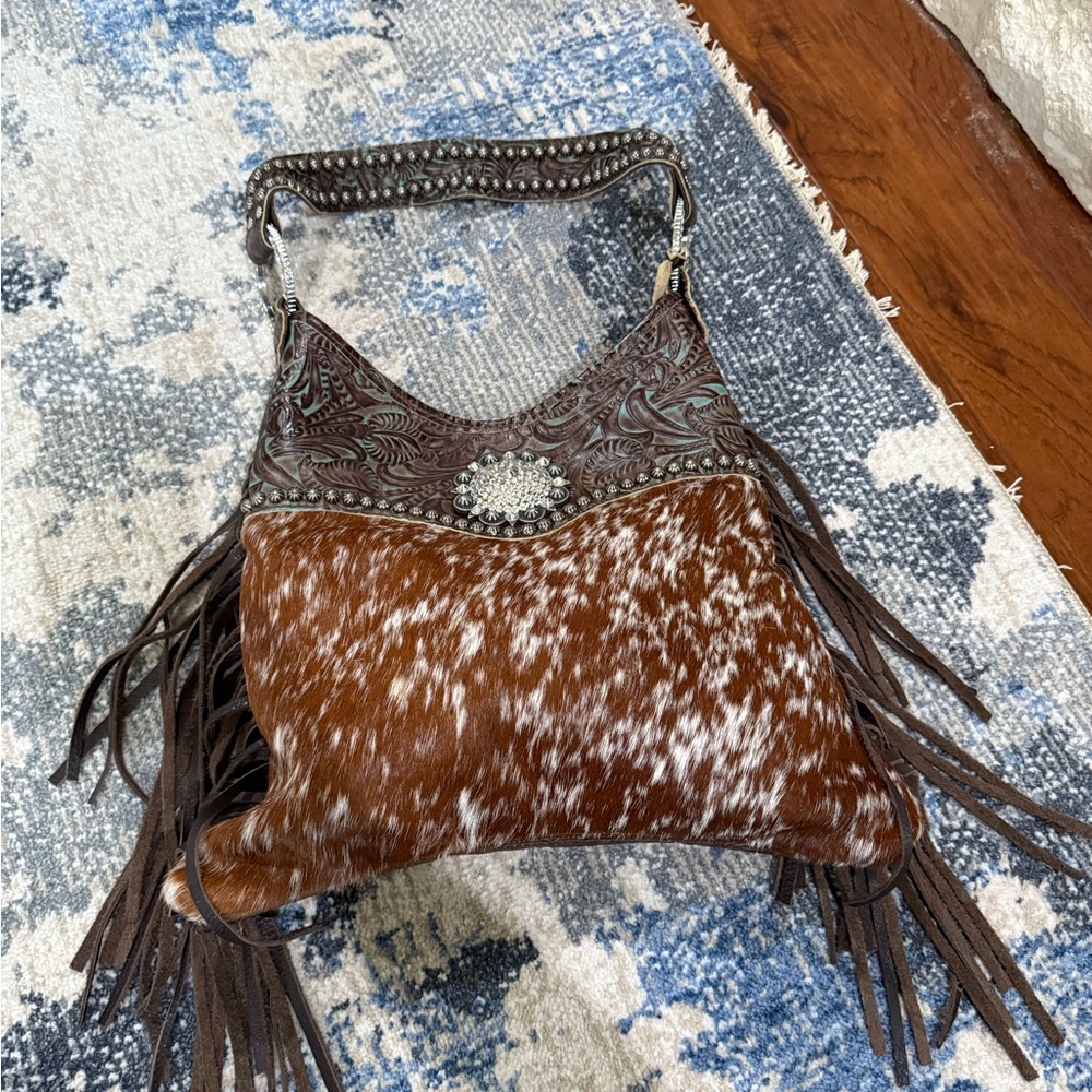 Tooled Leather, Hyde  Fringe Women's Bag